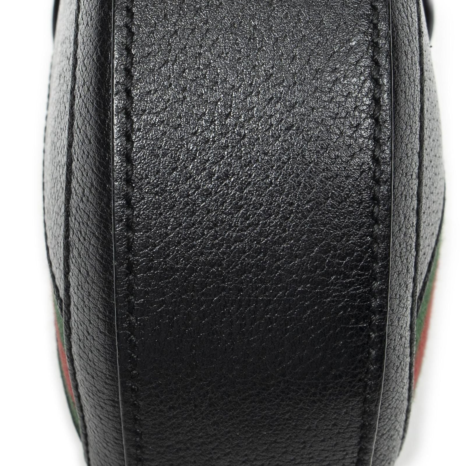 Gucci Mini Web Ophidia Crossbody Black Gray Calfskin Leather — view 7