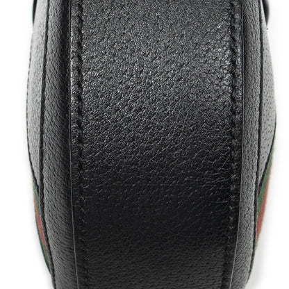 Gucci Mini Web Ophidia Crossbody Black Gray Calfskin Leather — view 7