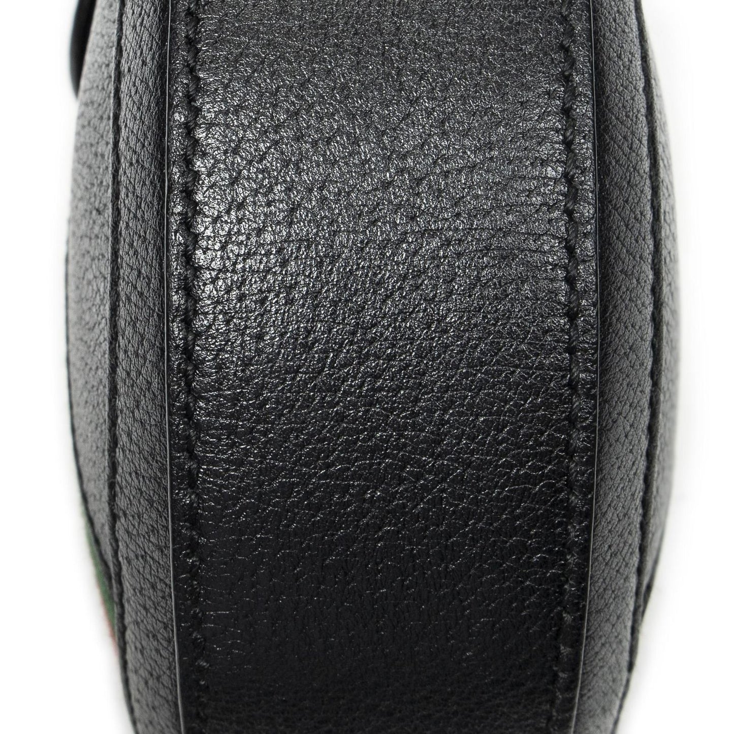 Gucci Mini Web Ophidia Crossbody Black Gray Calfskin Leather — view 8