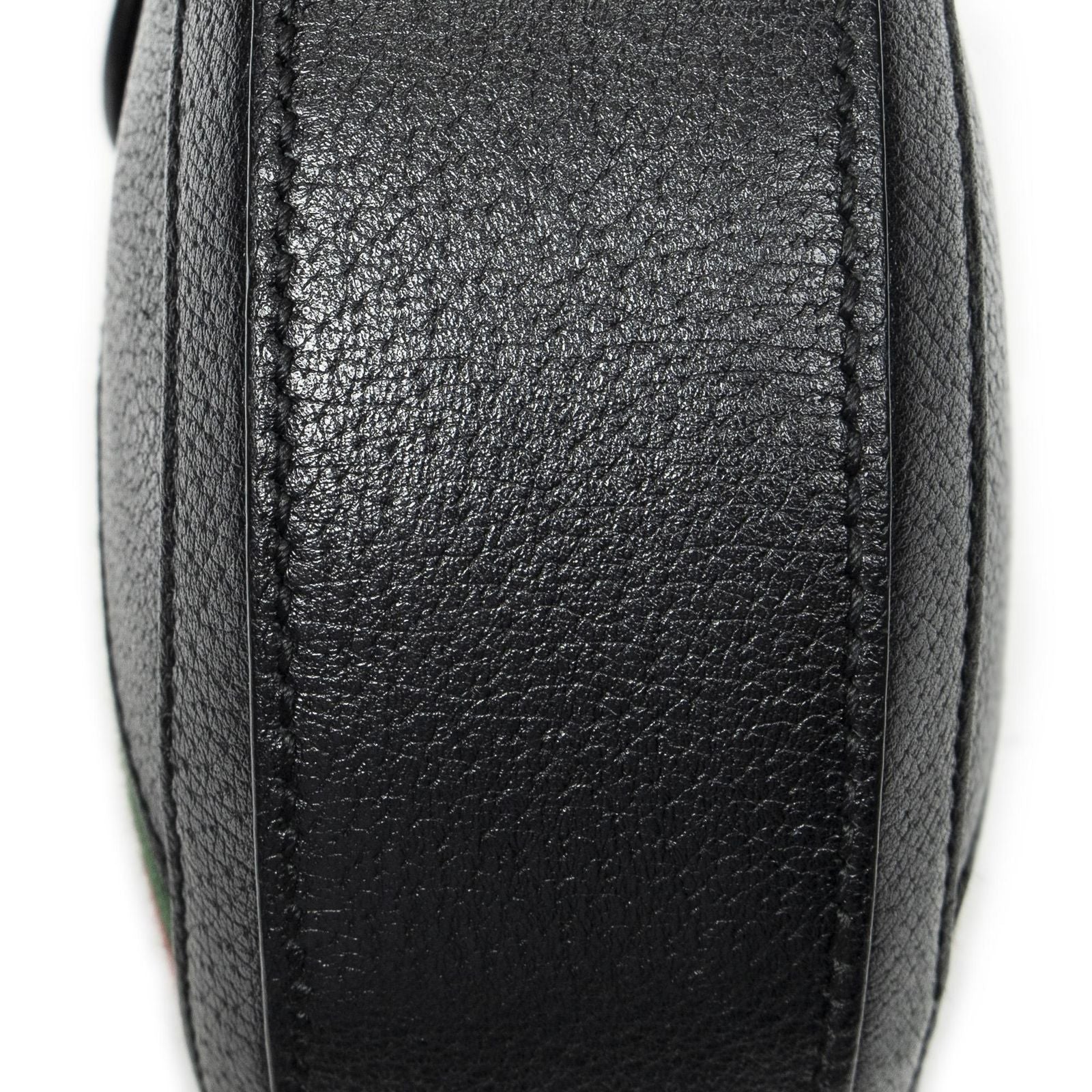 Gucci Mini Web Ophidia Crossbody Black Gray Calfskin Leather — view 8