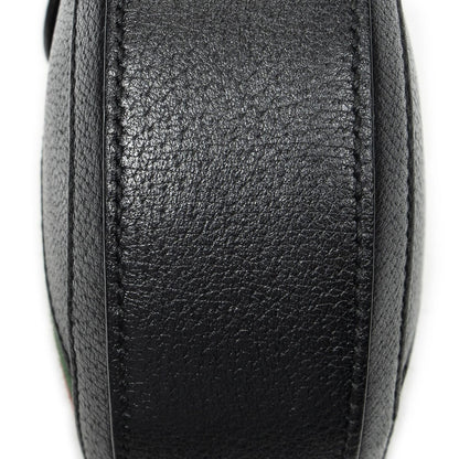 Gucci Mini Web Ophidia Crossbody Black Gray Calfskin Leather — view 8