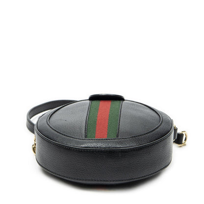 Gucci Mini Web Ophidia Crossbody Black Gray Calfskin Leather — view 6