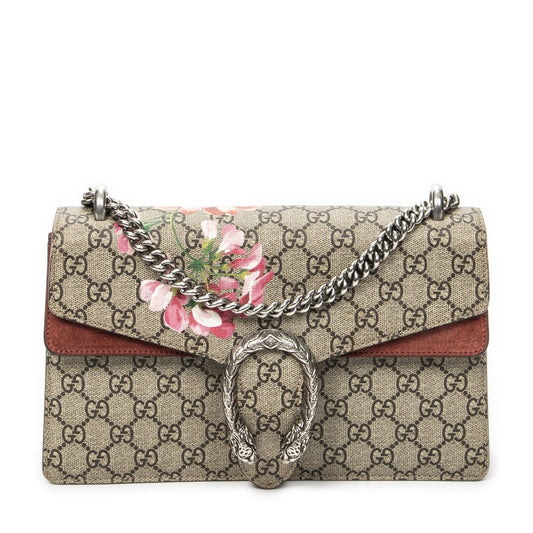 Gucci Small Dionysus Chain Crossbody Pink Beige Blue Muz Supreme Canvas