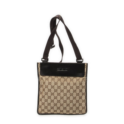 Gucci Small Messenger Dark Brown Beige GG Canvas