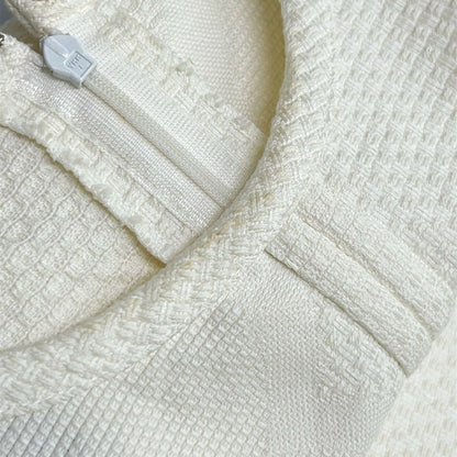 Chanel Dress 36 S Sports Line White Sleeveless Mini CC Logo Camellia Cotton — view 7