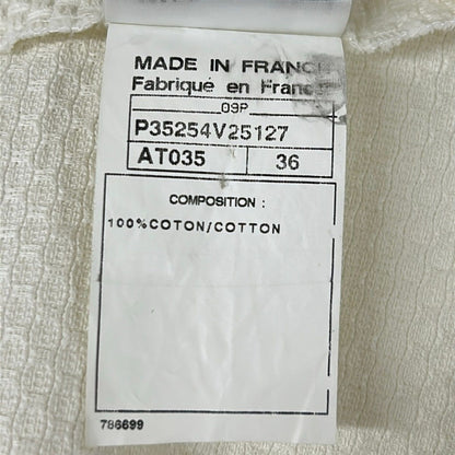 Chanel Dress 36 S Sports Line White Sleeveless Mini CC Logo Camellia Cotton — view 4
