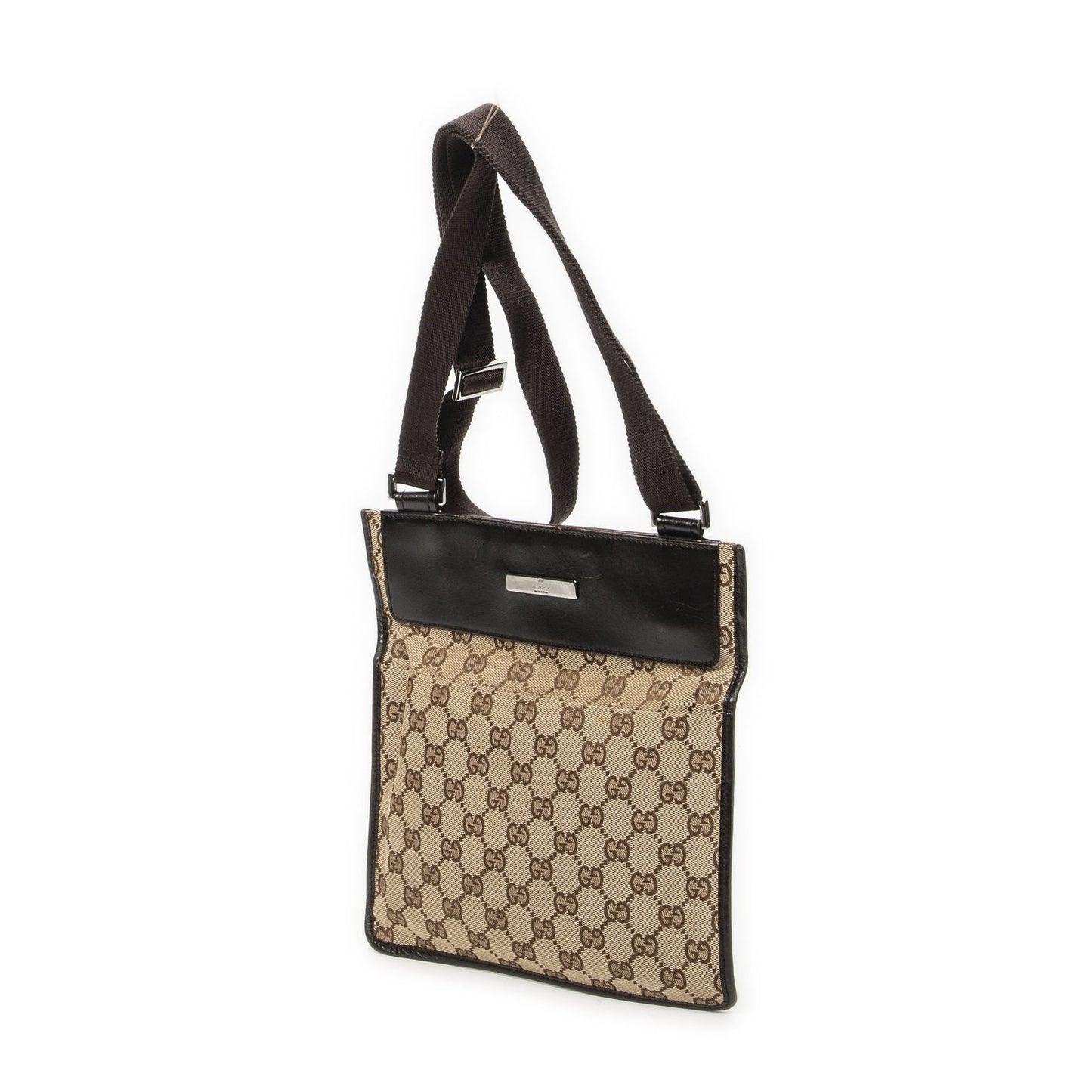 Gucci Small Messenger Dark Brown Beige GG Canvas — view 2