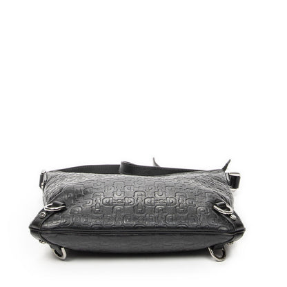 Gucci Abbey D Ring Crossbody Black Horsebit Embossed Leather — view 6