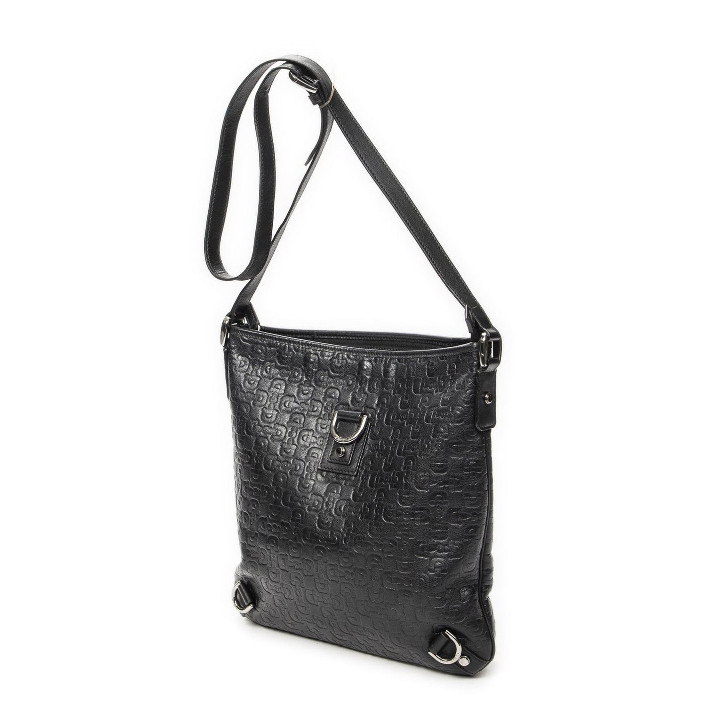Gucci Abbey D Ring Crossbody Black Horsebit Embossed Leather — view 2