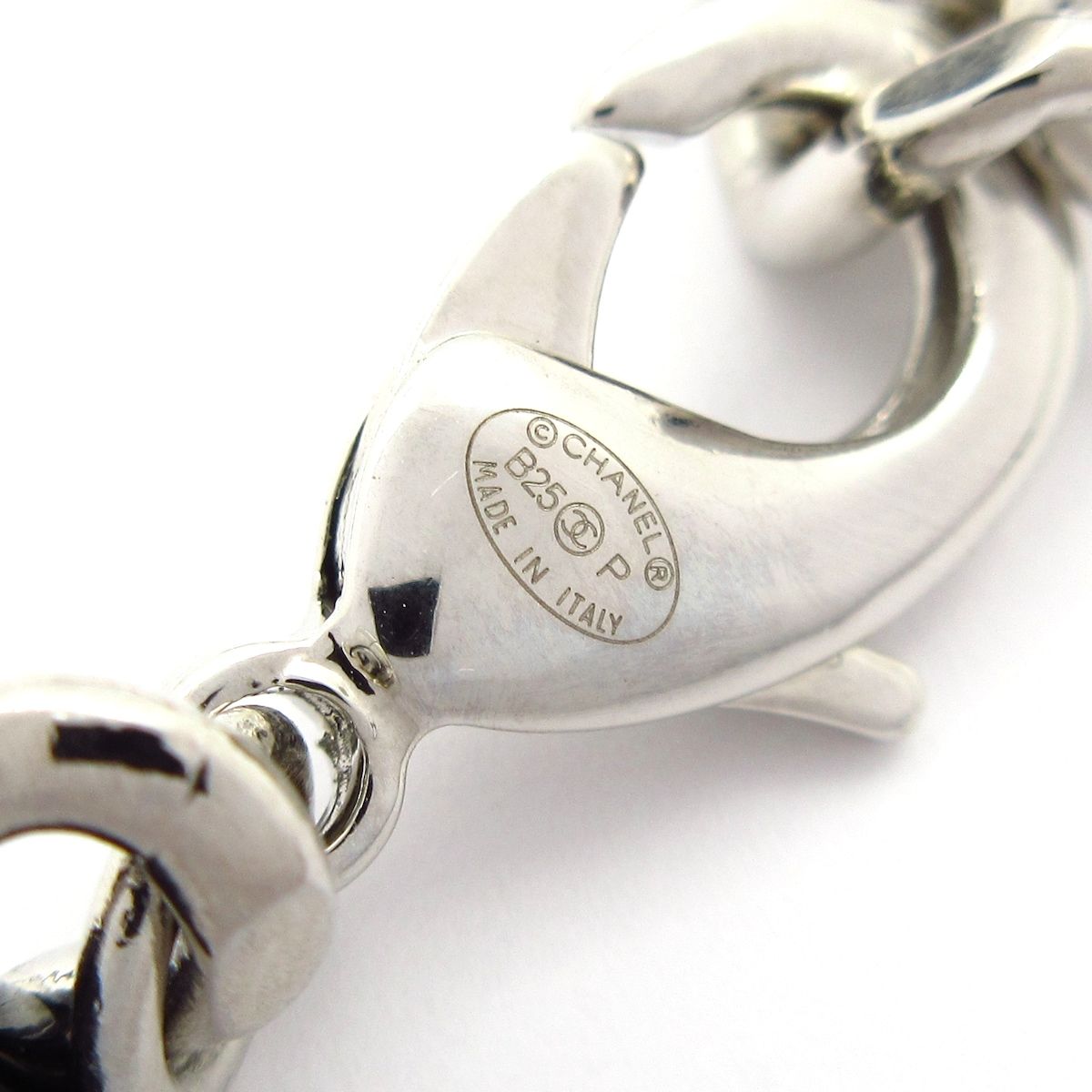 Chanel Necklace CC Logo Leather Silver Black Double Strand — view 5