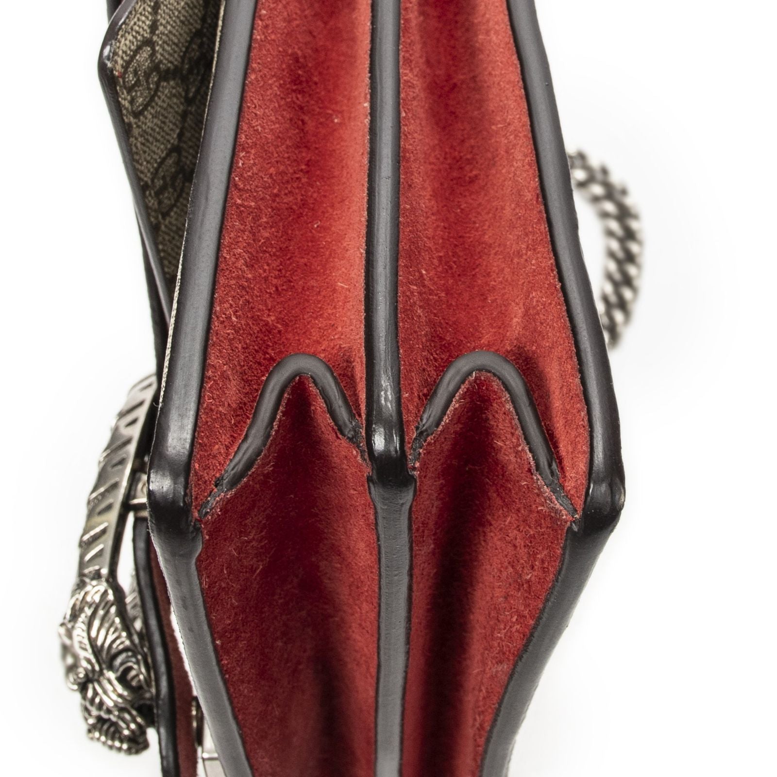Gucci Small Dionysus Chain Crossbody Red Beige Supreme Canvas — view 8