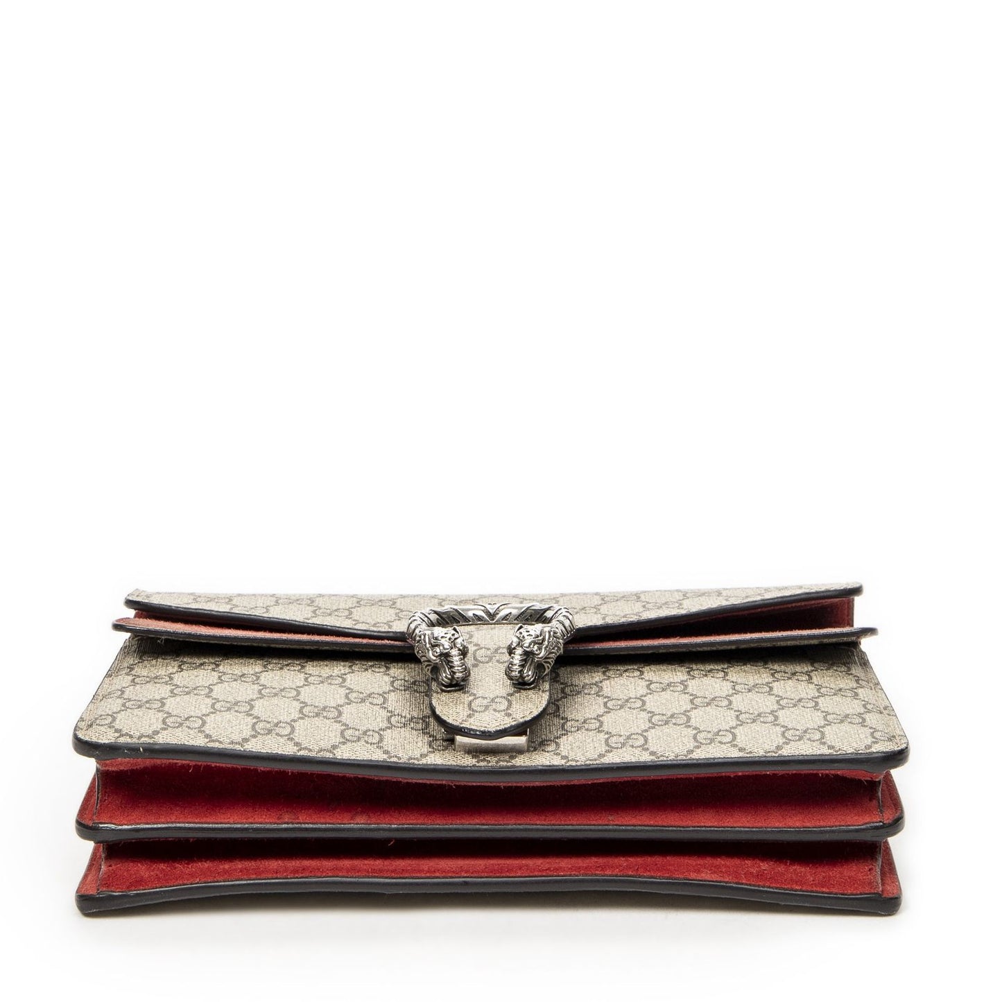 Gucci Small Dionysus Chain Crossbody Red Beige Supreme Canvas — view 6