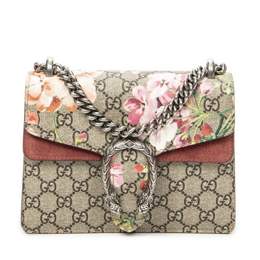 Gucci Small Dionysus Chain Crossbody Pink Beige Blue Muz Supreme Canvas