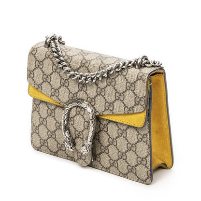 Gucci Small Dionysus Chain Crossbody Yellow Beige Supreme Canvas — view 2