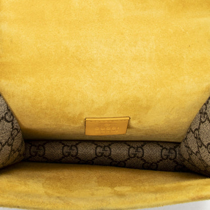 Gucci Small Dionysus Chain Crossbody Yellow Beige Supreme Canvas — view 9
