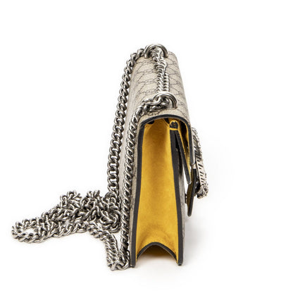 Gucci Small Dionysus Chain Crossbody Yellow Beige Supreme Canvas — view 4