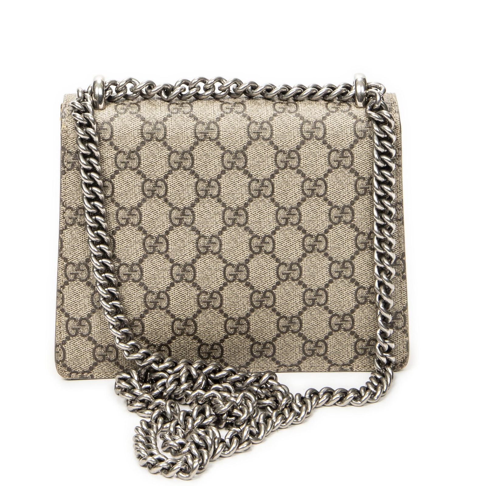 Gucci Small Dionysus Chain Crossbody Yellow Beige Supreme Canvas — view 5
