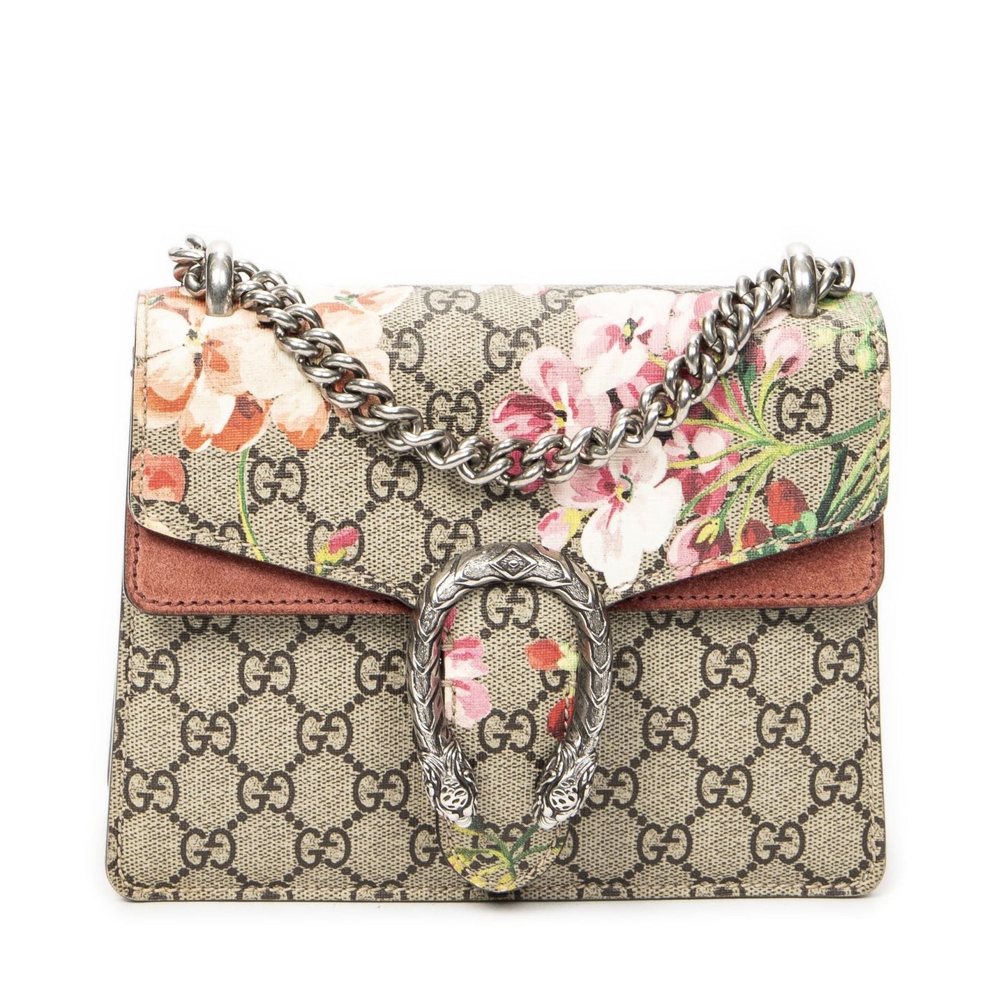 Gucci Small Dionysus Chain Crossbody Pink Beige Blue Muz Supreme Canvas