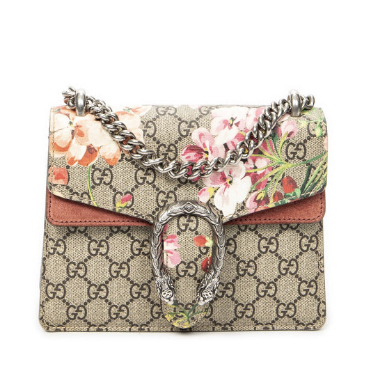 Gucci Small Dionysus Chain Crossbody Pink Beige Blue Muz Supreme Canvas