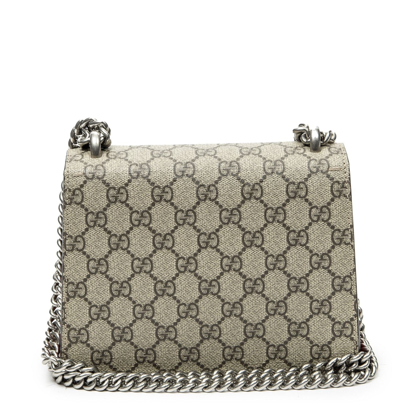 Gucci Small Dionysus Chain Crossbody Red Beige Supreme Canvas — view 5