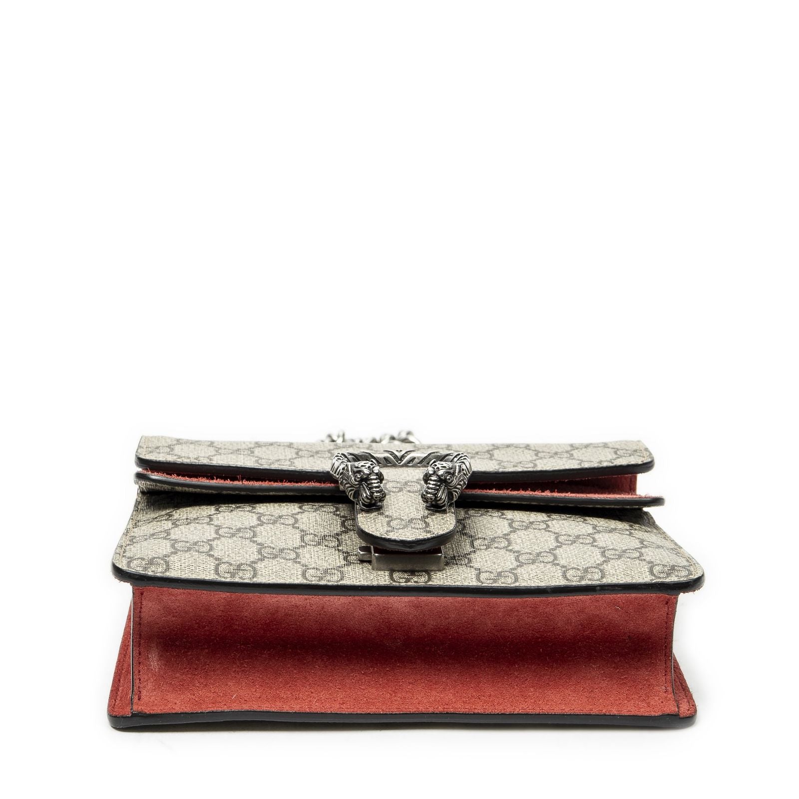 Gucci Small Dionysus Chain Crossbody Red Beige Supreme Canvas — view 6