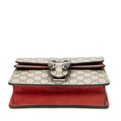 Gucci Small Dionysus Chain Crossbody Red Beige Supreme Canvas — view 6