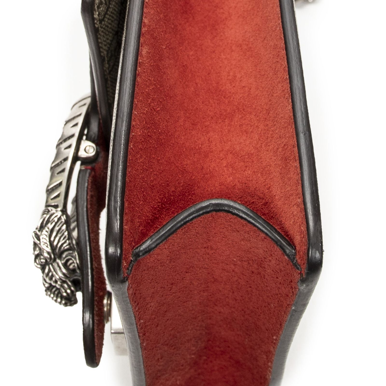 Gucci Small Dionysus Chain Crossbody Red Beige Supreme Canvas — view 8