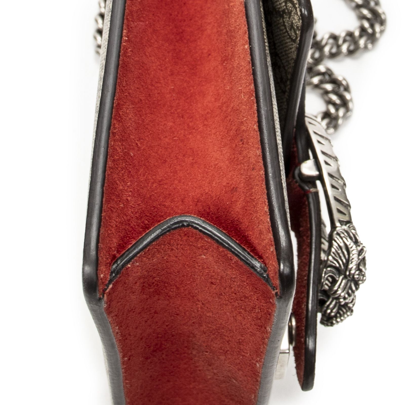 Gucci Small Dionysus Chain Crossbody Red Beige Supreme Canvas — view 7