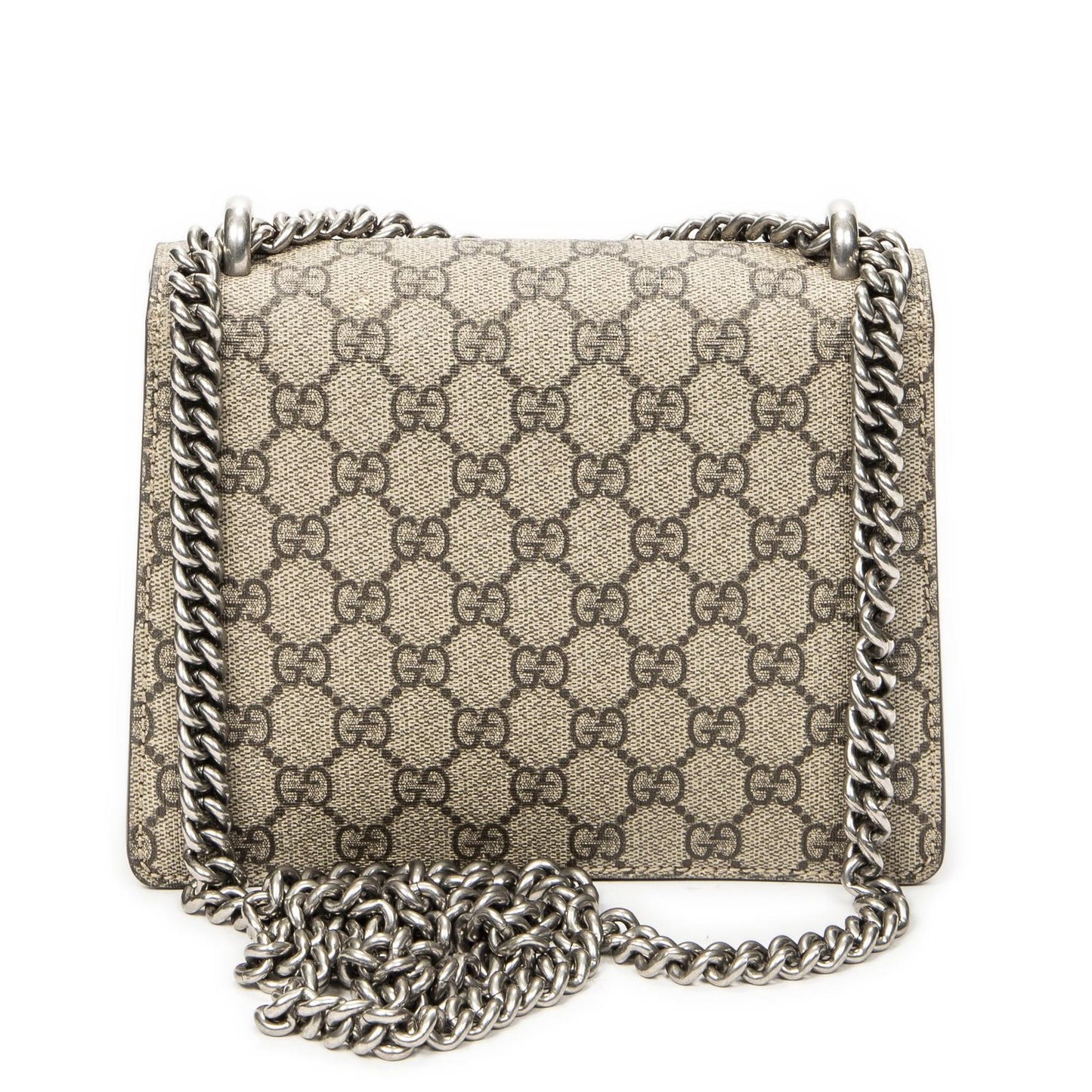 Gucci Small Dionysus Chain Crossbody Red Beige Supreme Canvas — view 5
