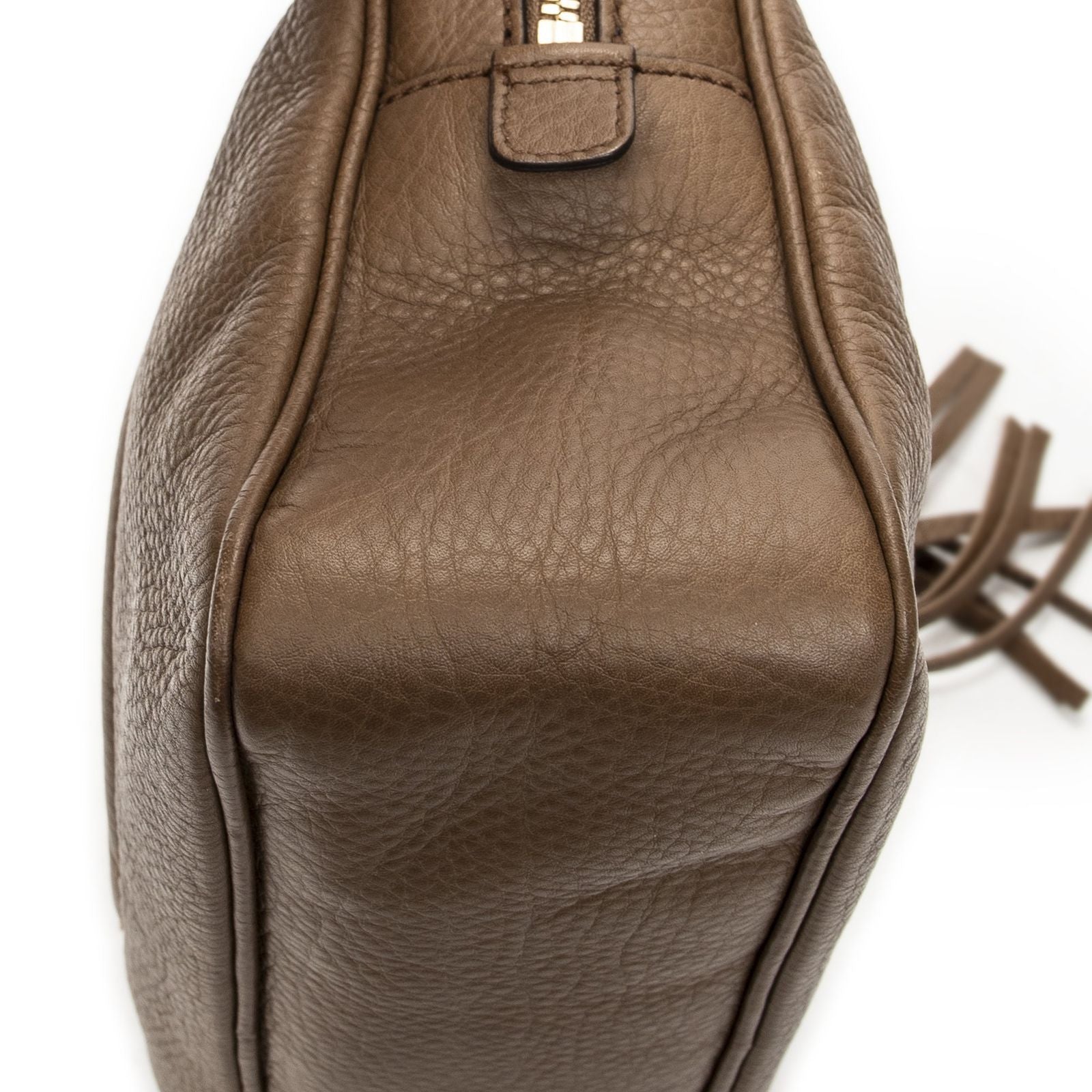 Gucci Soho Chain Bowla Bag Brown Gray Calfskin Leather — view 8