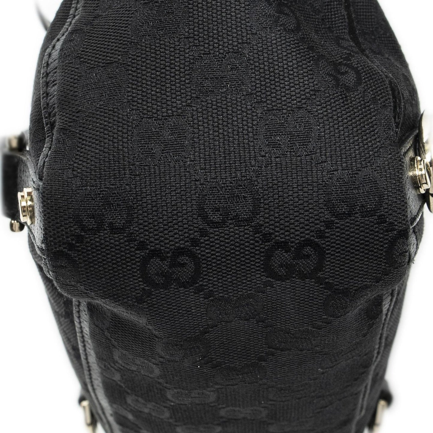 Gucci Small Abbey D Ring Tote Black GG Canvas — view 7