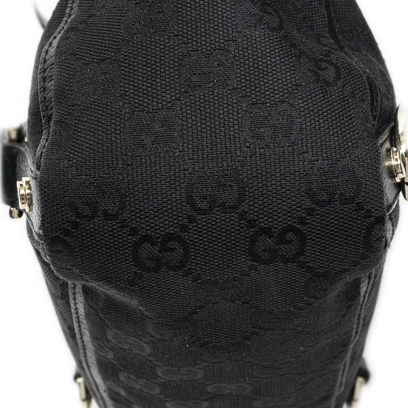 Gucci Small Abbey D Ring Tote Black GG Canvas — view 7