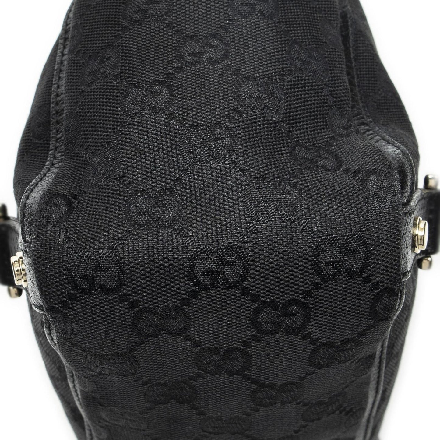Gucci Small Abbey D Ring Tote Black GG Canvas — view 8