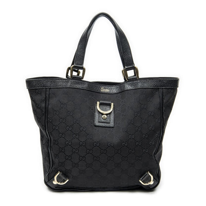 Gucci Small Abbey D Ring Tote Black GG Canvas
