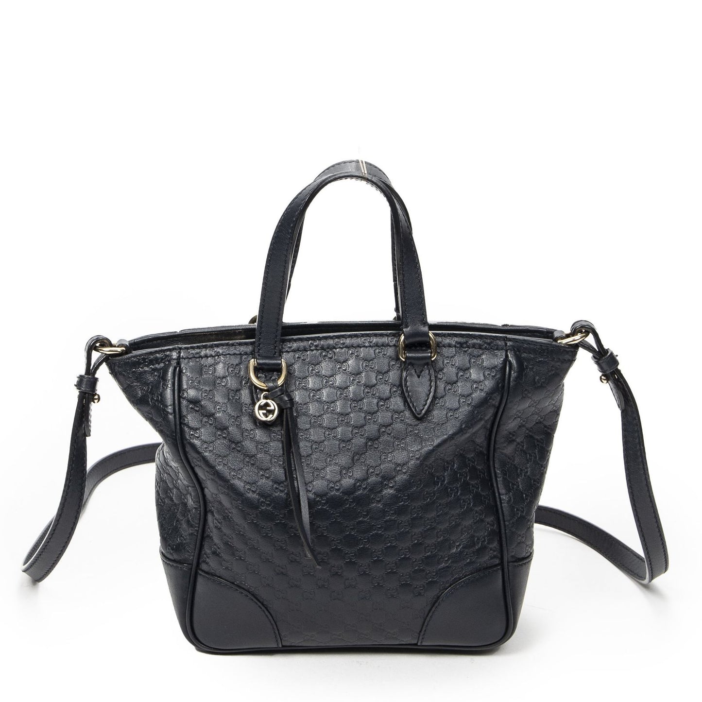 Gucci Small Bree Tote Navy Micro Guccissima Leather