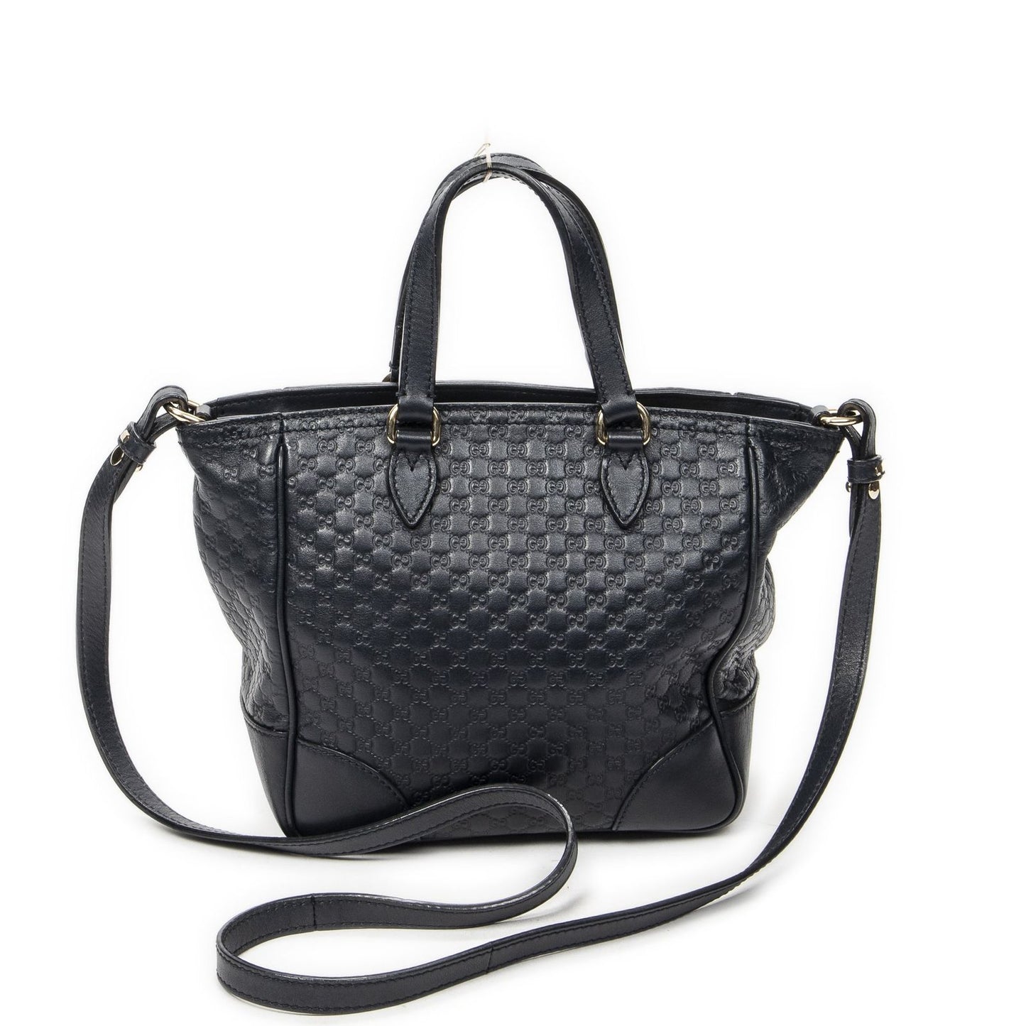 Gucci Small Bree Tote Navy Micro Guccissima Leather — view 5