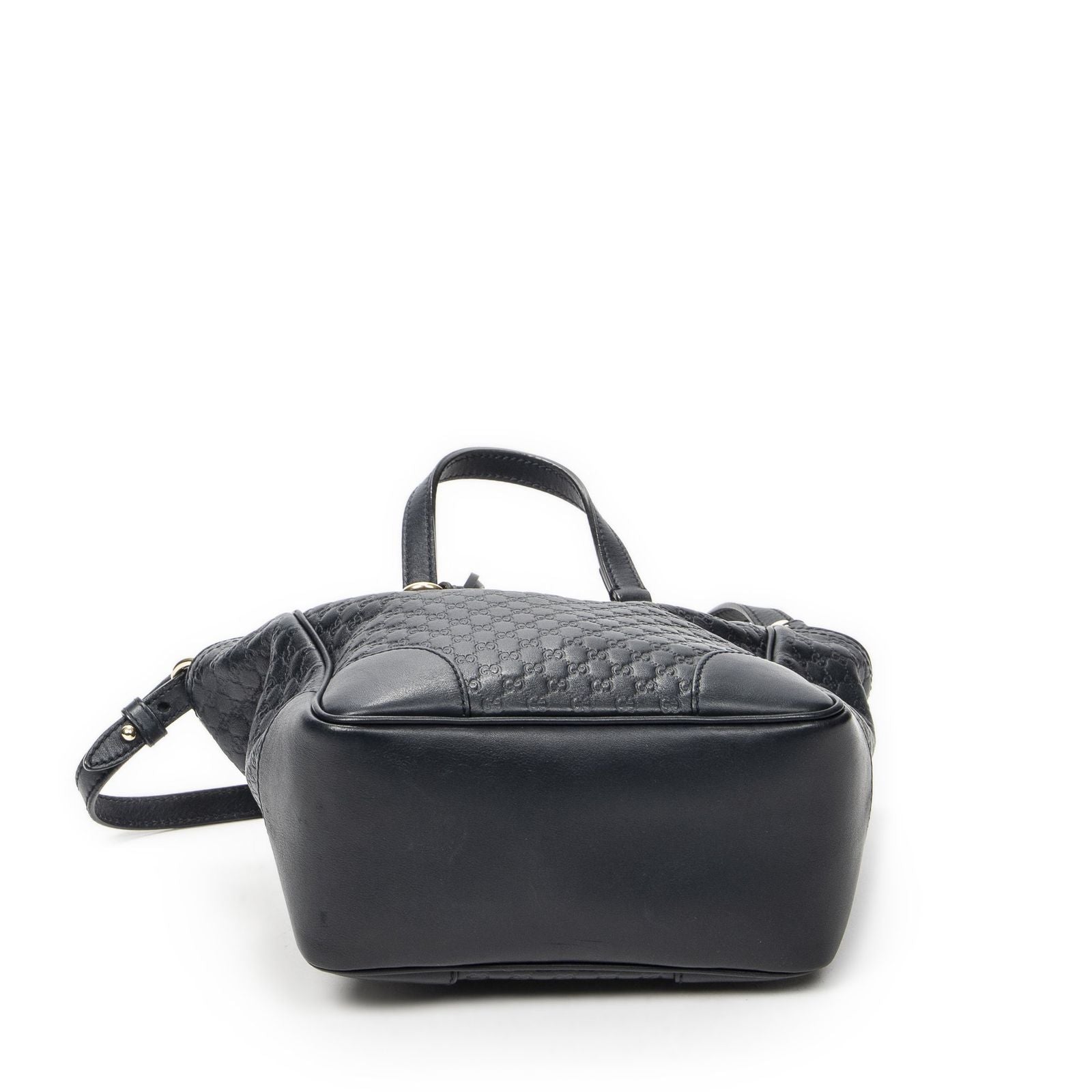 Gucci Small Bree Tote Navy Micro Guccissima Leather — view 6