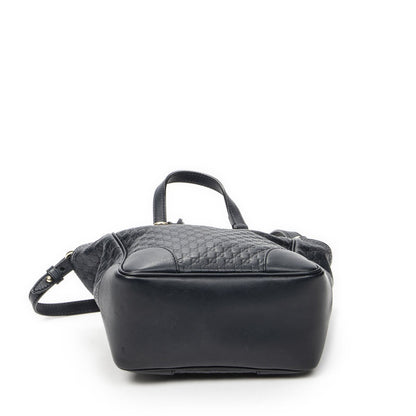 Gucci Small Bree Tote Navy Micro Guccissima Leather — view 6