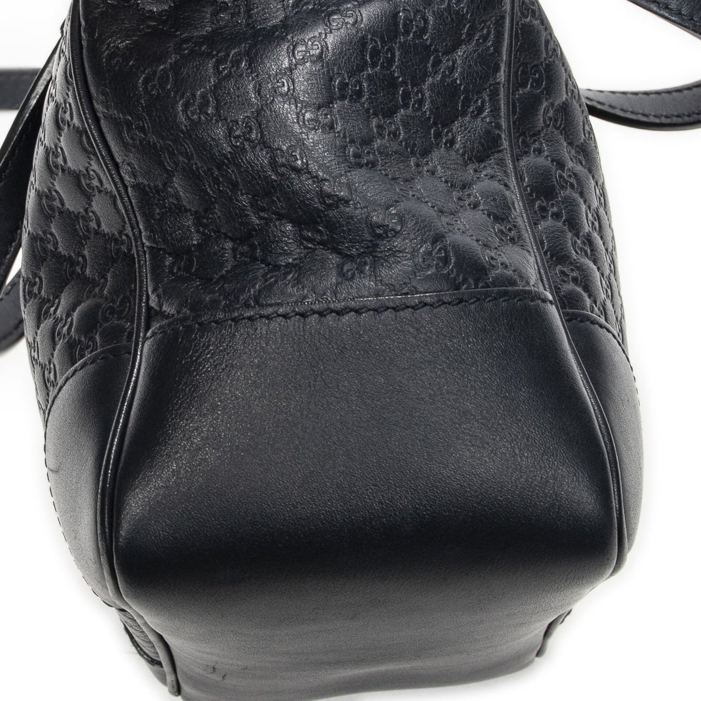 Gucci Small Bree Tote Navy Micro Guccissima Leather — view 8