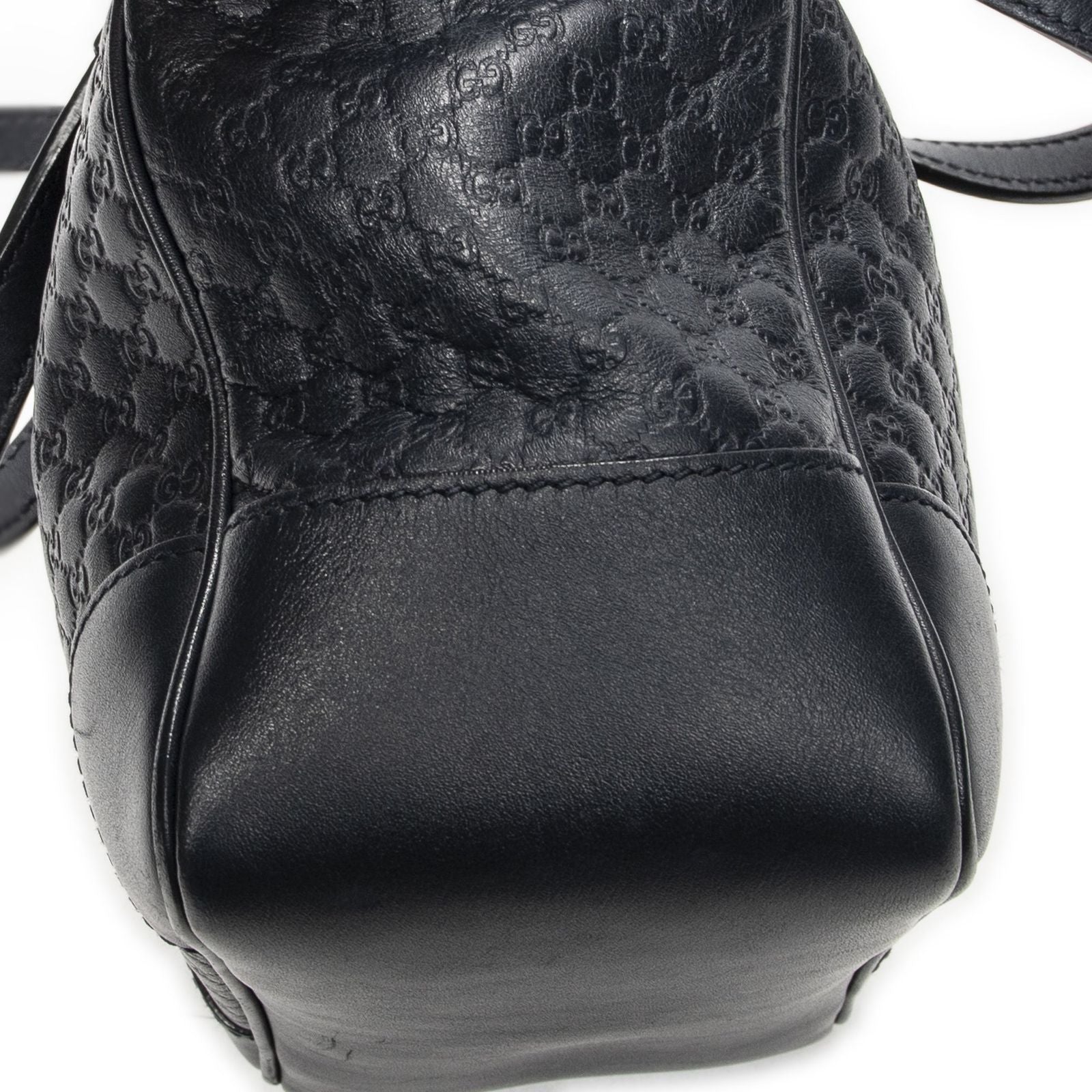 Gucci Small Bree Tote Navy Micro Guccissima Leather — view 8