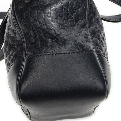 Gucci Small Bree Tote Navy Micro Guccissima Leather — view 8