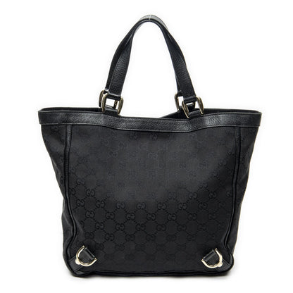 Gucci Small Abbey D Ring Tote Black GG Canvas — view 5