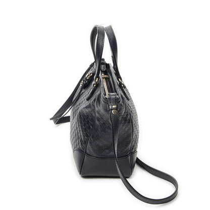 Gucci Small Bree Tote Navy Micro Guccissima Leather — view 3