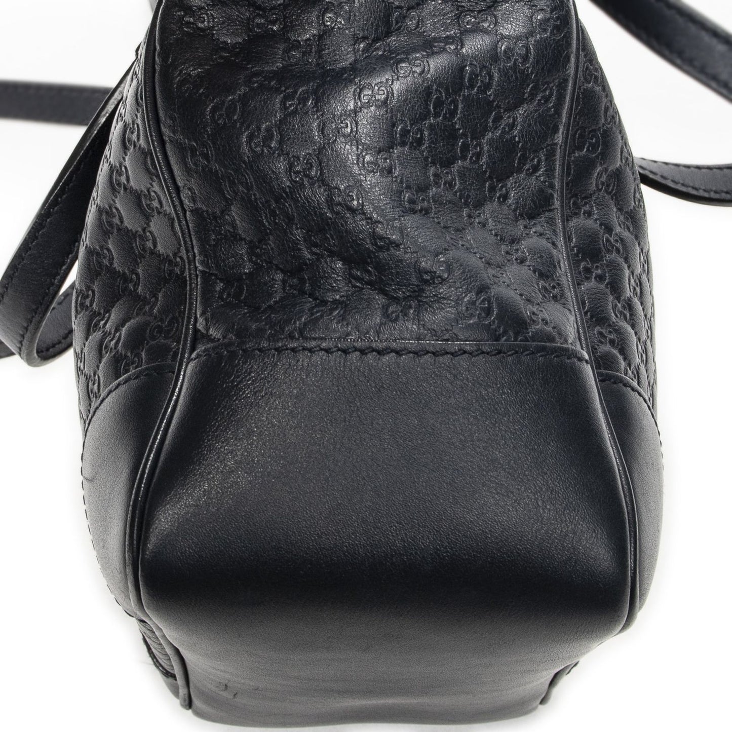 Gucci Small Bree Tote Navy Micro Guccissima Leather — view 7