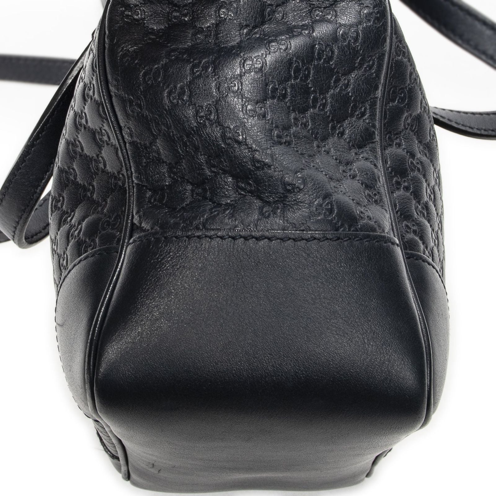 Gucci Small Bree Tote Navy Micro Guccissima Leather — view 7