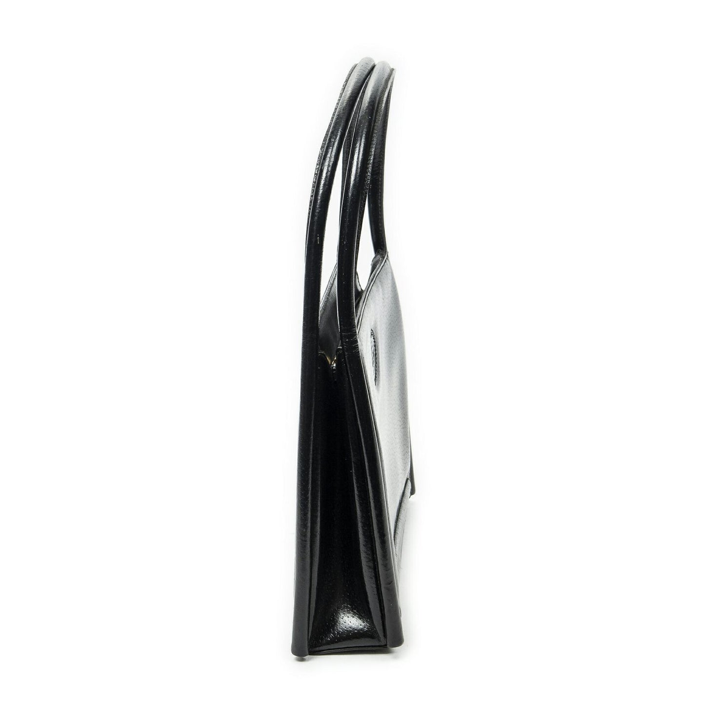Gucci Vintage Rectangular Top Handle Black Gray Calfskin Leather — view 4