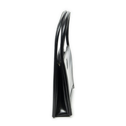 Gucci Vintage Rectangular Top Handle Black Gray Calfskin Leather — view 4