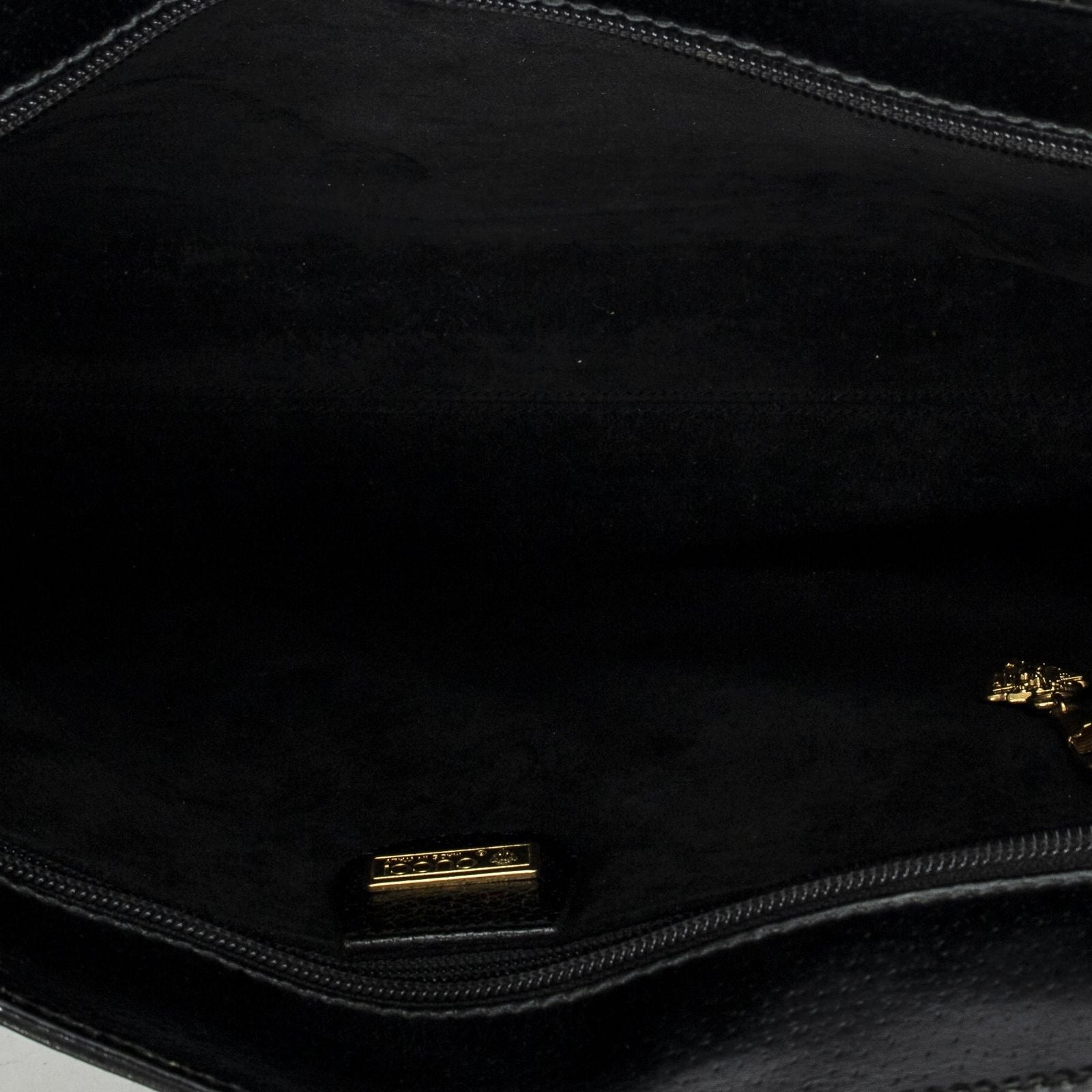 Gucci Vintage Rectangular Top Handle Black Gray Calfskin Leather — view 9