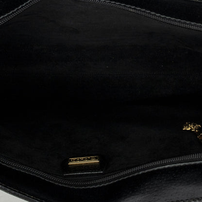 Gucci Vintage Rectangular Top Handle Black Gray Calfskin Leather — view 9