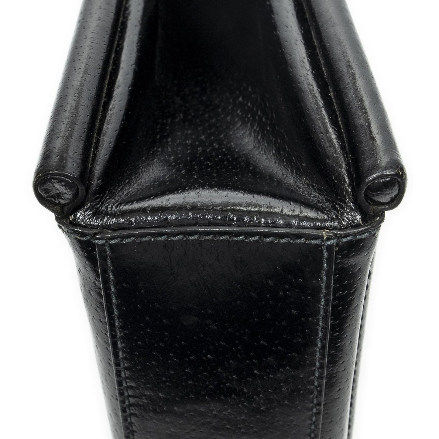 Gucci Vintage Rectangular Top Handle Black Gray Calfskin Leather — view 7